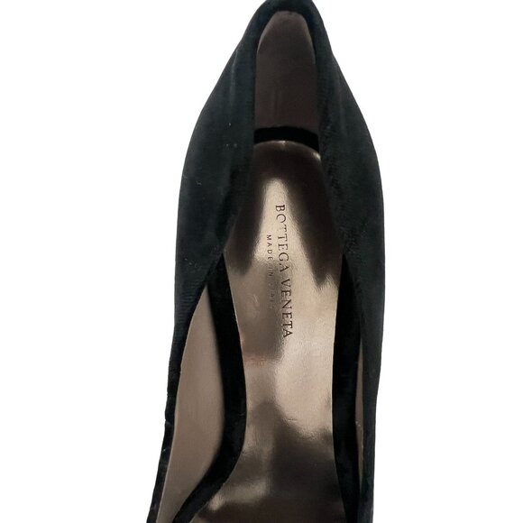 BOTTEGA VENETA Black Velvet Peeptoe Heels Size 37/7 NEW NWOB - Picture 10 of 10